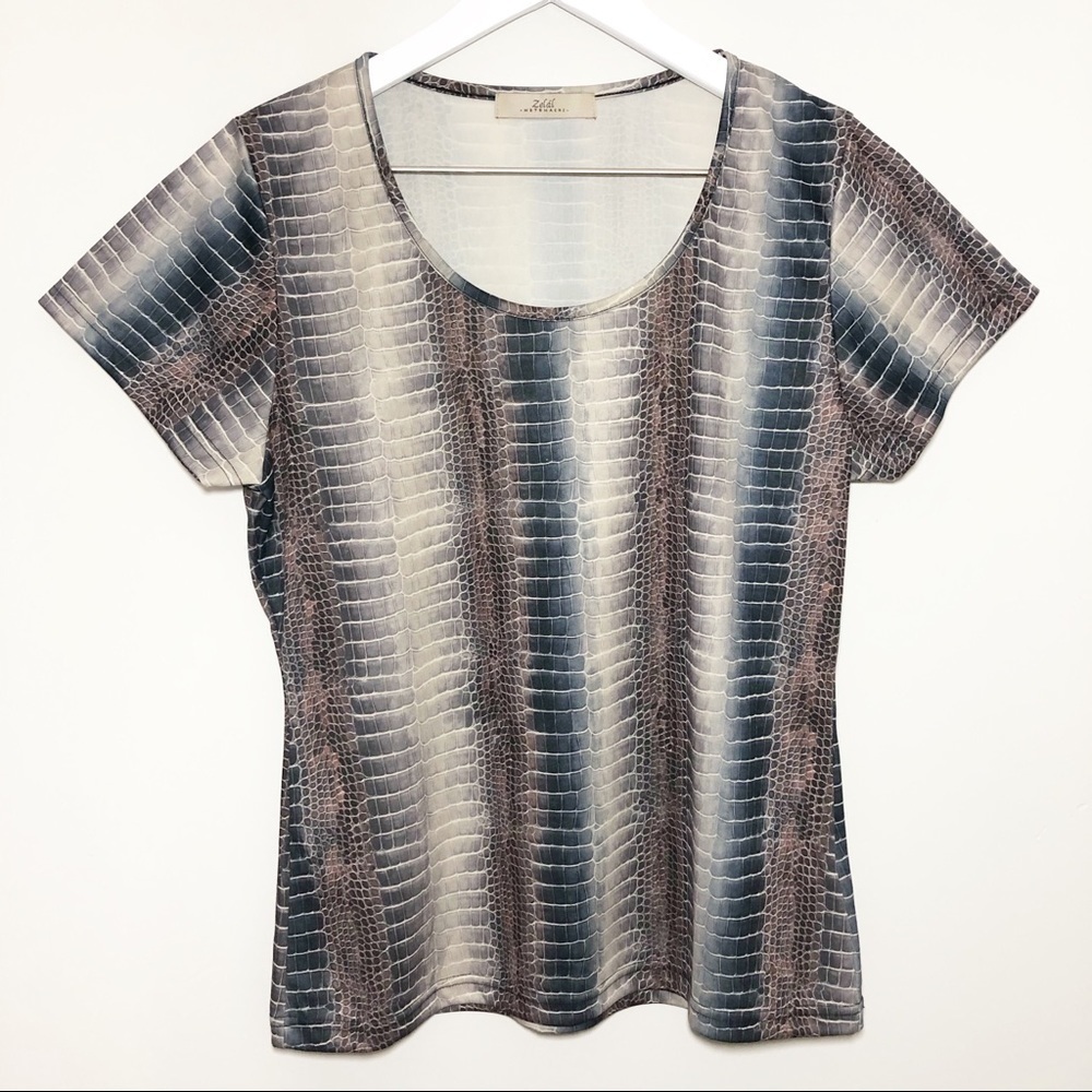 Vintage Y2K Crocodile Print Top